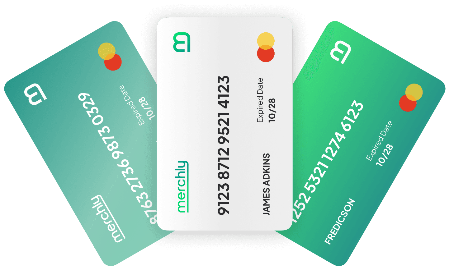 Payment cards fanned out